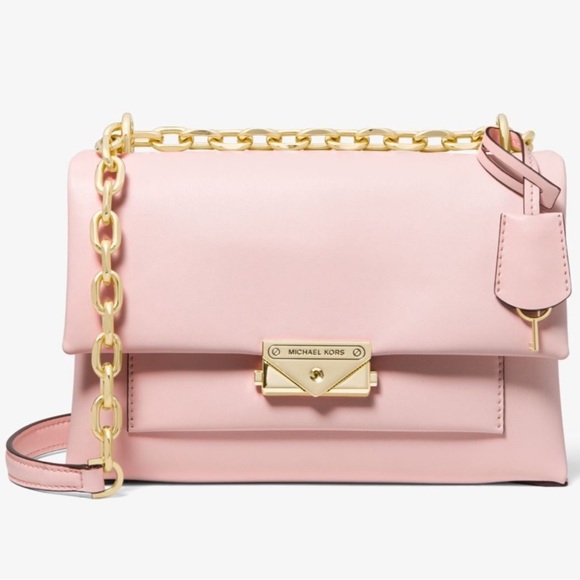 NEW Powder Blush Cece Medium Faux Leather Shoulder Bag Michael Kors - Picture 2 of 7